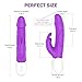 Realistic Rabbit Vibrator with Bunny Ears for G-spot Clitoris Stimulation, Waterproof Rechargeable Dildo Vibrator with 9 Strong Vibrations Dual Motor Stimulator for Adult Women Solo or Couple Fun
