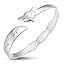 Merdia S990 Sterling Silver Cuff Fox Bracelet Bangle Design with Love You Forever Stamp