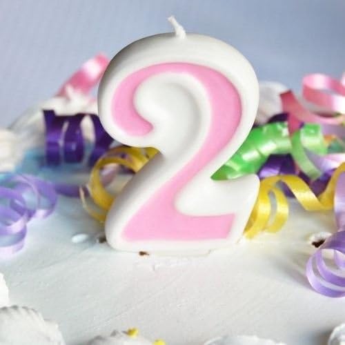 Pink 2 Number Candle White Premium Birthday Candle