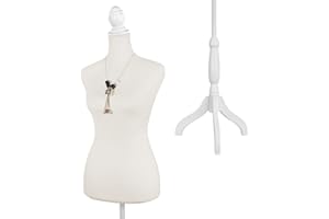 SubSun Dress Form Female Mannequin Torso Body, Height Adjustable Tripod Stand Dress Forms Displays Women for Sewing, Decoration, Clothing Shops, Photographic Studio