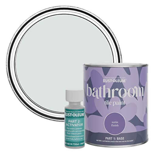 Rust-Oleum Grey Water-Resistant Bathroom Tile Paint in Satin Finish - Library Grey 750ml