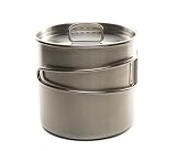 DZ Outdoors Stainless Camping Backpacking Cup/Pot Cook Set with Vented Lid, Folding Handles and Measurement Marks- 2 Sizes