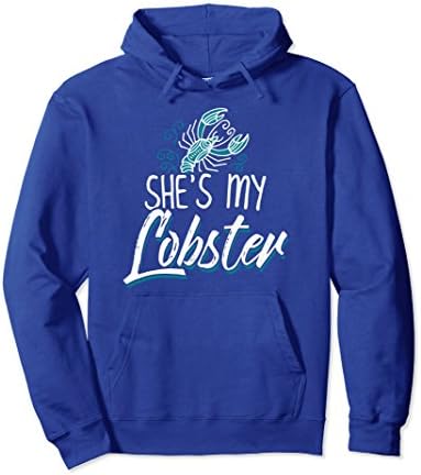 Unisex I'm His I'm Hers Hoodies - She's My Lobster Medium Royal Blue