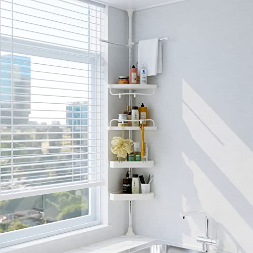 DAKEPOLE Rustproof Tension Shower Caddy, Stainless Steel Corner Stand ...