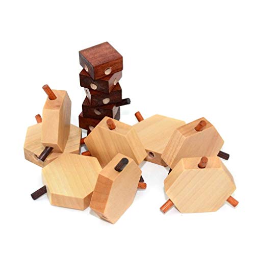 Puzzle Games,Wooden Brain Teaser Puzzle Wooden Ball Lock Burr Puzzle Intellectual Toys Enhance Spatial Thinking Disassembly Toy