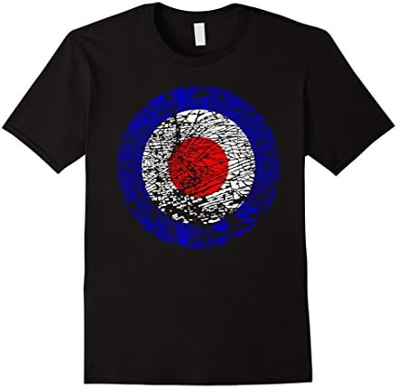 Men's Vintage Distressed Mod Target Broken Glass Pop Art T-Shirt XL Black