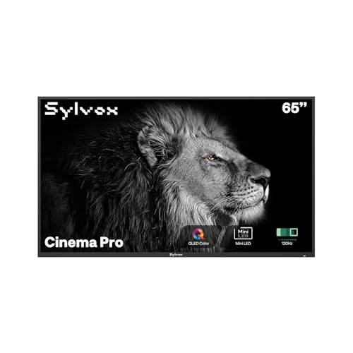 SYLVOX Outdoor TV, 65 inch Mini-LED QLED TVs for Outdoor Use, 3500nits Super High Brightness, 120Hz, IP55 Waterproof, Compatible with Google & Dolby Atmos, HDMI 2.1 & USB 3.0 (Cinema Pro/2025)