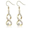 BESTEEL Argent 925 Boucles D’oreilles Noeud Infini pour Femmes Filles Zyrconium Mariage Boucles D’oreilles Pendentif CZ…
