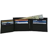 Alpine Swiss Mens Leather Flipout ID Wallet Bifold Black Wide 2 Bill Sections