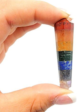 Chakra Wand Double Terminated Pencil Point Personal Massager - 3 Inches - Natural Stones