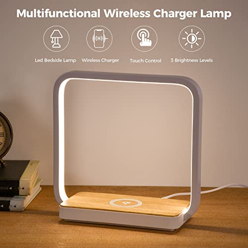 blonbar Bedside Lamp Qi Wireless Charger LED Desk Lamp with Touch