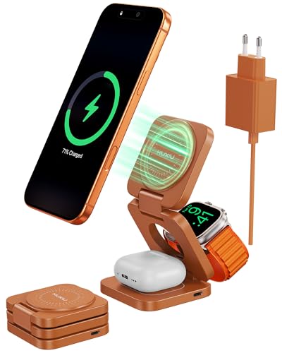 KU XIU X55 Turbo Ladestation für Apple Watch und iPhone, Qi2.2 25W