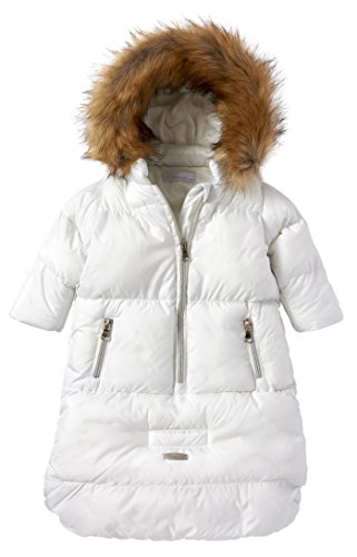 Cremson Girls Boys Newborn Infant Baby Puffer Carbag Pram Bag Snowsuit Bunting - Cream (Size 0/6M)