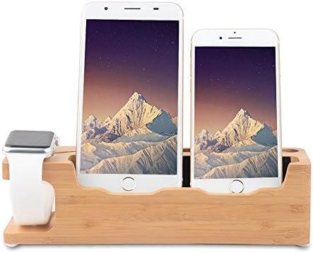 Hyacinthus 3in1 Desk stand Dock Station for Apple Watch Iphone and All smart phone or iphone ipad MINI Brown SF-US-160702
