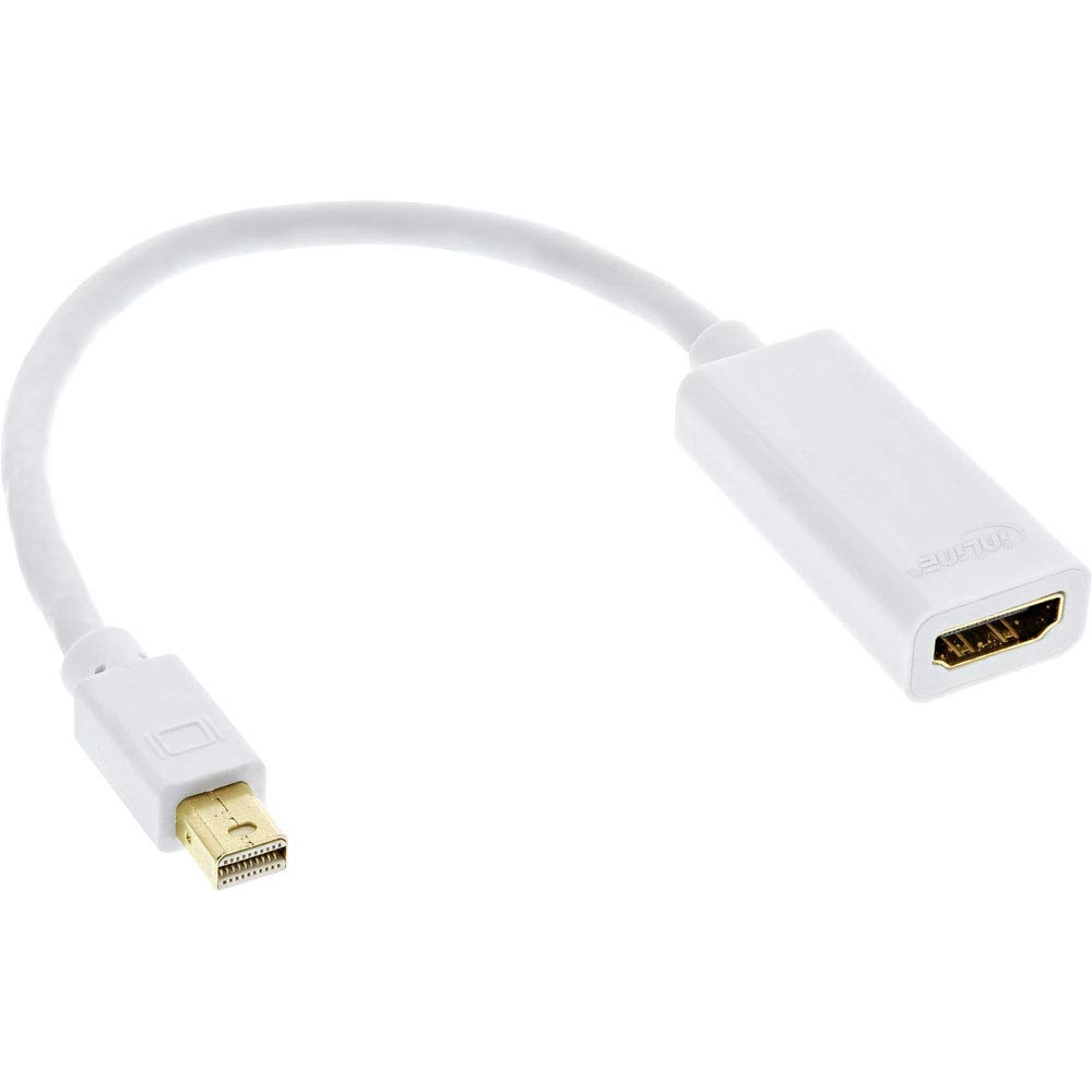 InLine® Mini DisplayPort HDMI Adapter Cable with Audio Mini DisplayPort Male to HDMI Female 4K / 60Hz White 0.15m