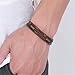 Ikevan 1PC New Men's Braided Leather Stainless Steel Cuff Bangle Bracelet Wristband