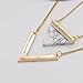 Shoopic Layered Triangle Natural Stone Necklace V Bar Shape Marble Pendant Collar Chain for Women