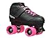 New! 2016 Epic Super Nitro Pink Indoor / Outdoor Quad Roller Speed Skates w/ 2 Pair of Laces (Pink & Black)
