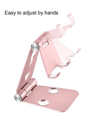 Multi-Angle Tablet Stand for iPAD And iPhone : Desktop Adjustable Cell Phone Table Video Game Stand Holder Dock for iPhone 7 6 Accessories, iPad and Tablets (4-10'') Universal Accessories Desk- Gold