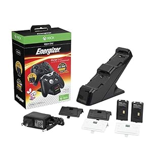 Image of PDP Energizer Xbox One Controller Charger with Rechargeable Battery Pack for Two Wireless Controllers Charging Station  Black (Package may Vary)