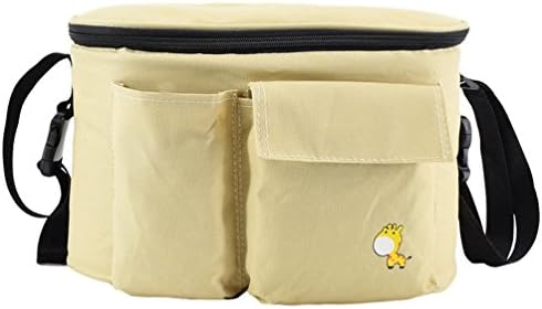 Jitong Printed Stroller Organisers Pram Bag for Mom Large Capacity Crossbody Baby Pushchair Storage Bags (Beige #2, 30 * 15 * 19.5cm)