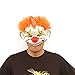 Horror Evil Clown Mask Chinless Latex Adult Half Face Mask Scary Head Red Nose Halloween Prop