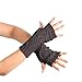 Vovotrade Winter Wrist Arm Hand Warmer Knitted Long Fingerless Gloves (Dark Gray-A)
