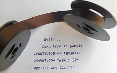 Universal Typewriter Ribbon - 1/2 Inch Purple Ink Twin Spool Fresh and New Fabric Ribbon