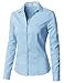 CLOVERY Women's Long Sleeve Slim Fit Button Down Shirt