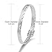 Merdia 925 Sterling Silver Bangle Bracelet Stackable Bangles for Women