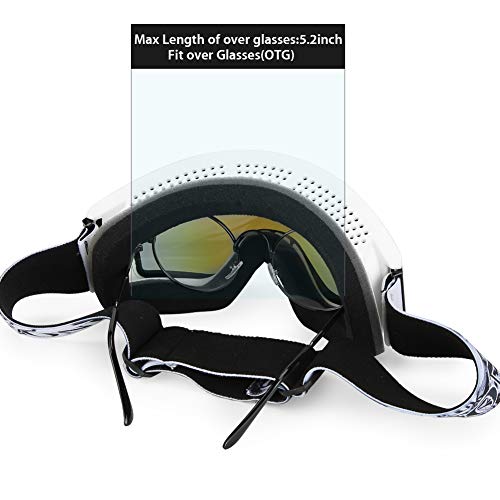 YEEONE Ski Snowboard Goggles Fit Over Glasses with Ski Mask, Anti Fog