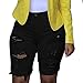 iLUGU Women Elastic Destroyed Hole Leggings Short high Waisted Jeans Pants Denim Shorts Ripped Jeans