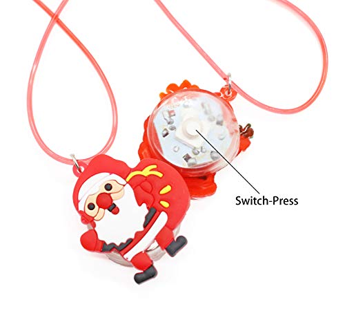 San Tokra 12 Pcs Light Up Christmas Necklace Lights, Holiday Flashing Light Necklace for Parties, Bl - //coolthings.us