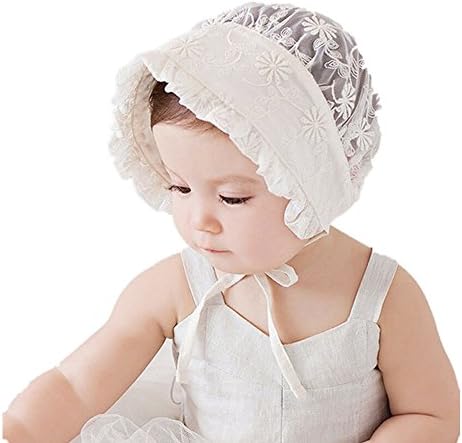 Royal Lace Flower Baby Girls Toddlers Eyelet Lace Breathable Cotton Bonnet Sun Hat