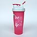 GOMOYO Love Life on BlenderBottle Brand Classic Shaker Cup, 28oz Capacity, Includes BlenderBall Whisk (Pink/White - 28oz)
