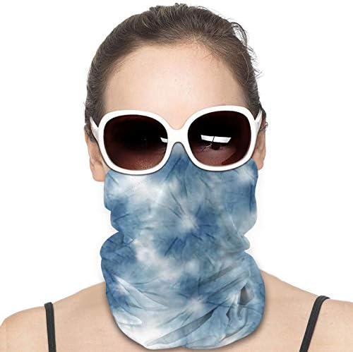 Blue anti-aging cloth face and neck cowl with elastic, priced at $7.77.