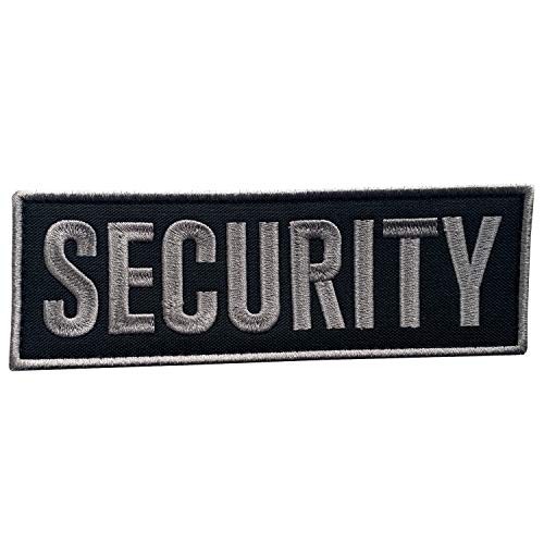 uuKen Medium Embroidery Subdued Gray Grey Security Forces Officer Guard Morale Patch 6x2 inch Back with Hook Fastener for Tactical Vest Uniform Chest Jackets (Gray, Medium 6"x2")