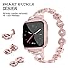 Wearlizer Compatible with for Fitbit Versa/Versa 2 /Versa Lite/Versa SE Bands for Women Dressy Accessories Silver Small Large for Fitbit Versa Smartwatch (Rose Gold)