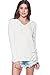 Alexander + David Womens V-Neck Hoodie Pullover Sweater - Light Raw Edge