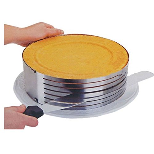 UPC 739856256506, TOAO Adjustable Stainless Steel Mousse Mould Layer Cake Slicer Kit, Layered Slicer Cake Ring Set Baking Tool Kit