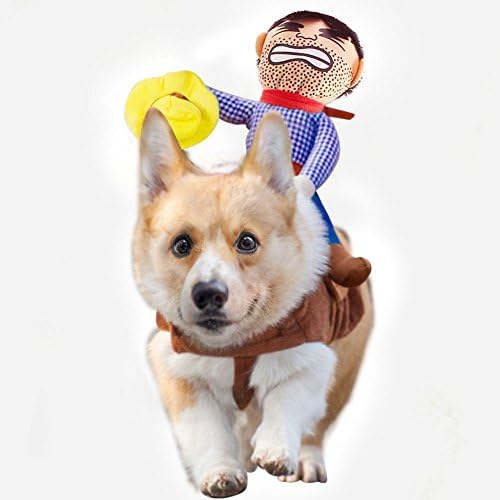 Lylyzoo Dog Funny Costume, Knight Cowboy Rider Costume Clothes for Small, Medium, Large Dog Pets, Cosplay Apparel for Party, Large