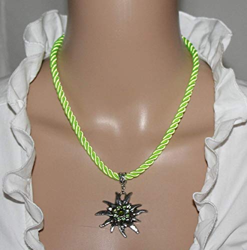 Dirndl necklace costume jewelry dirndl necklace cord edelweiss pendant - Thumbnail 4