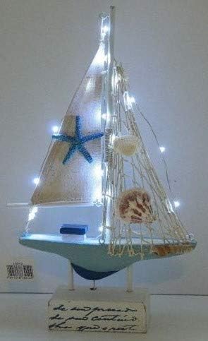 Cauldron Gifts ORNAMENTAL STARFISH YACHT WITH LED LIGHTS 32 CM