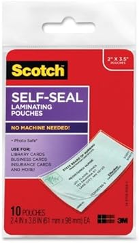 Scotch Self Sealing Laminating Pouches Business Card Size 10 Pouches Ls851 10g By 3m Amazon De Burobedarf Schreibwaren