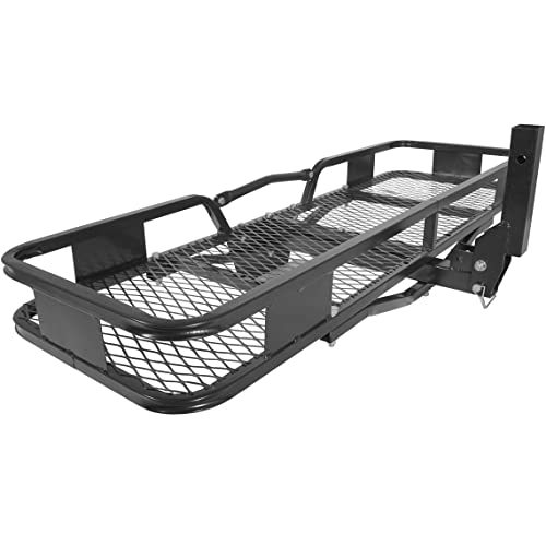 Titan Ramps Hitch Mounted Steel Cargo Carrier Basket 500 lb Capacity 2" Receiver Basket Luggage