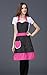 Cute Lovely unique design Women Girls Ladies Retro Apron with Chic Pocket for Cooking Kitchen, Black