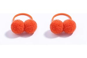 BOENBE LOVED Baby Hair Ties for Girls, Soft Hair Bands Small Ball Ponytail Holders Pom Pom Hair Accessories for Baby Infants Toddlers Little Girls (orange)
