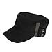 FakeFace Unisex Women Men Adjustable Army Cadet Castro Patrol Baseball Hat Breathable Cotton Mesh Flat Top Sun Hats Visor Snapback Baseball Cap - Solid Color