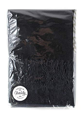 Paskmlna Paisley Jacquard Pashmina Shawl Wrap Scarf Stole (Black01813) - Thumbnail 5