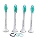 Generic Replacement Toothbrush Heads for Philips Sonicare 2 Series, DiamondClean, ProResults with Travel Caps & Color Coding Rings 4 PCS 